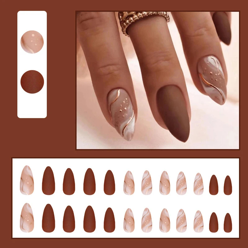 Luxury Designed Almond Shape Nail Tips - Image 6