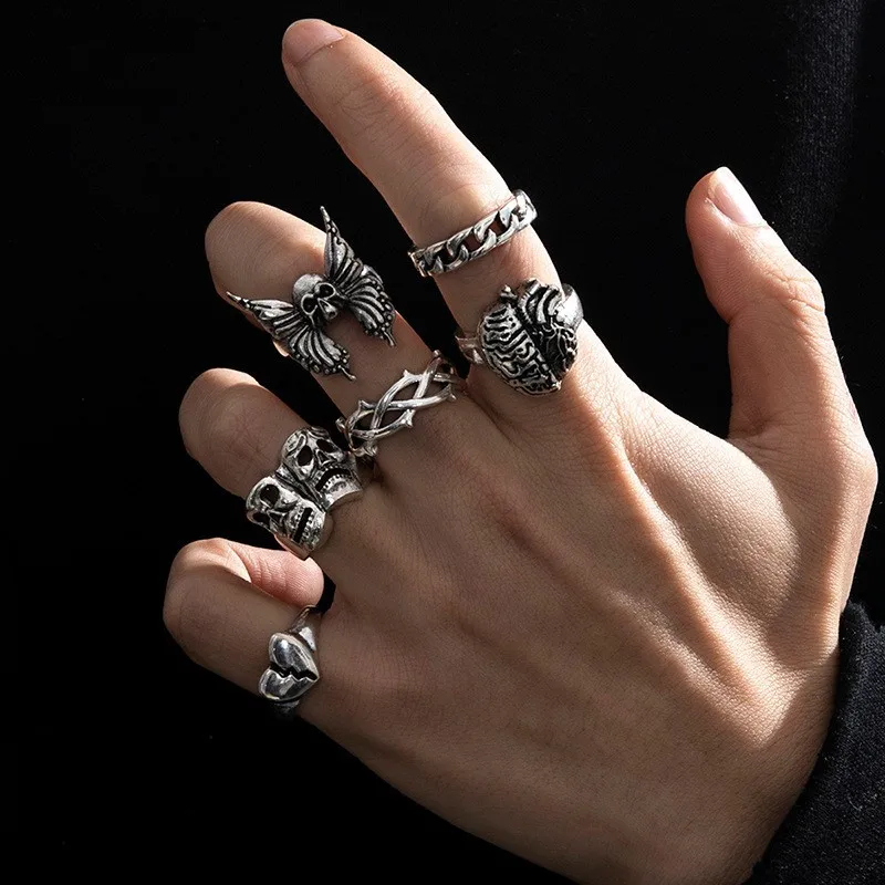 Vintage Punk Geometric Ring Sets - Image 11